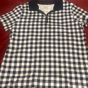 Kim Rogers navy check polo size L
